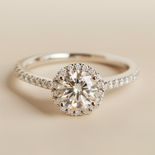 Diana Halo Solitaire Diamond Ring